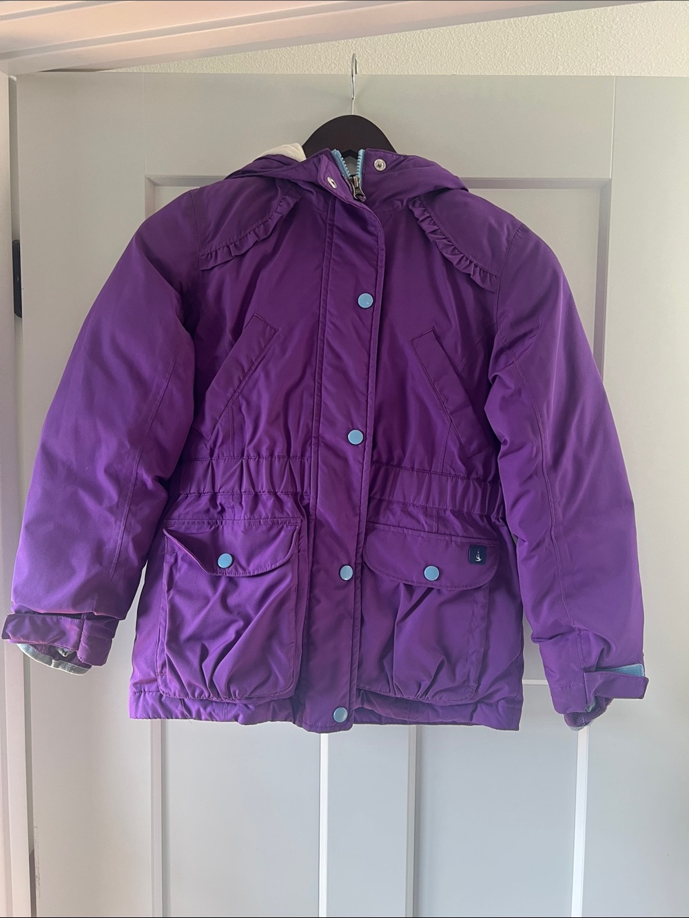 Lands' End Kids Purple Puffer Coat with Hood